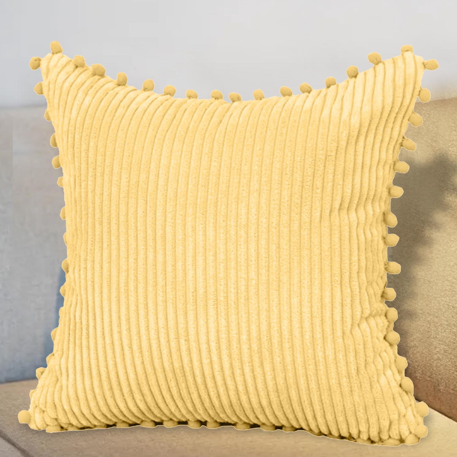 Light Simple Corduroy Pillow Cover Living Room Sofa Back Cushion Bed