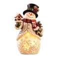 thumbnail image 1 of Light Up Snowman Figurine Christmas Tabletop Decor, Warm LED Glow, Carved Snowflake Design, Resin Winter Snowman Statue for Mantel Shelf Indoor Holiday Decoration & Christmas Gift, 1 of 5