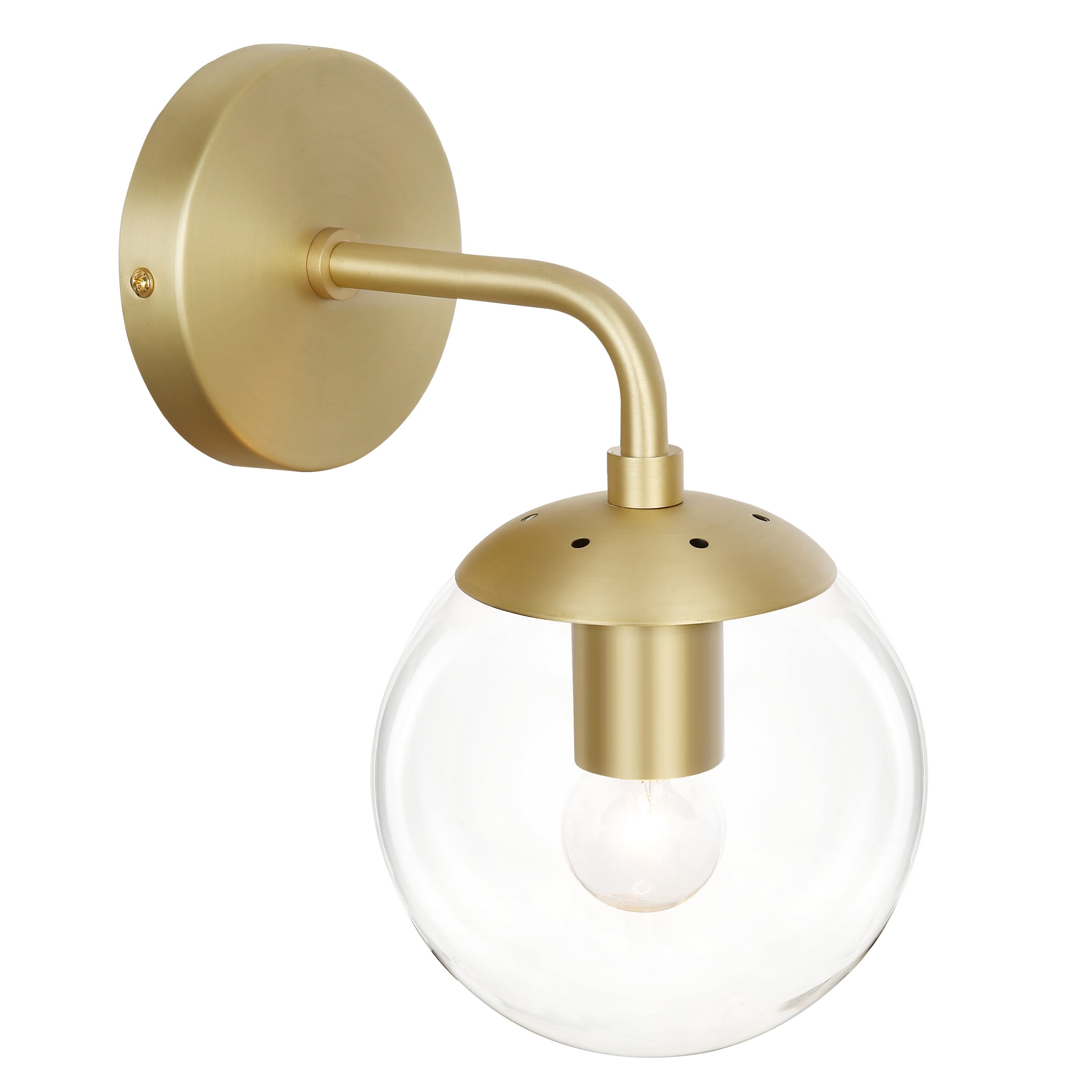Zeno Vintage Globe Brass Wall Sconce with Dimmable Light