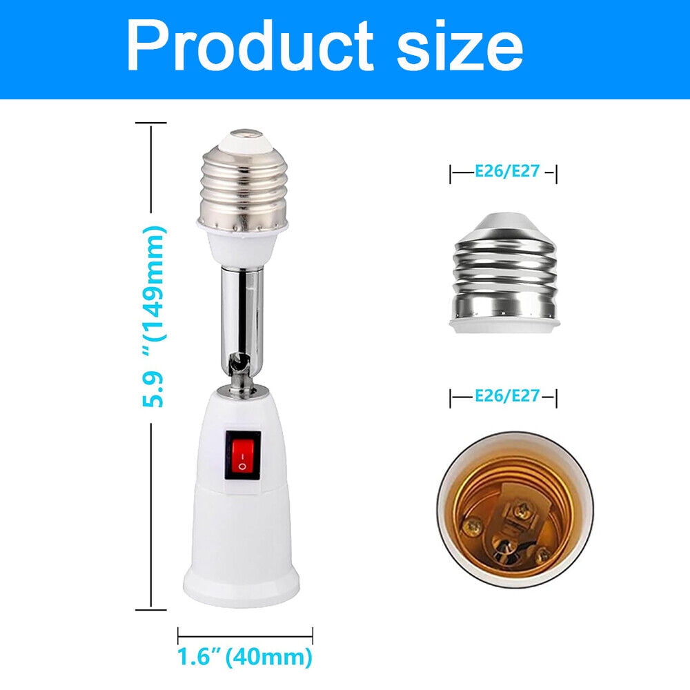 Light Socket Extender E26/E27 Splitter Socket Adapter Light Bulb Holder ...