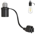 thumbnail image 1 of Light Socket Outlet Adapter, 3 in 1 Light Bulb Plug Adapter, Convert E26/E27 Bulb Socket to 3 Prong Outlet with Extension Cord, Suitable for Outdoor Porch Garage Patio Use 1-Pack, 1 of 7