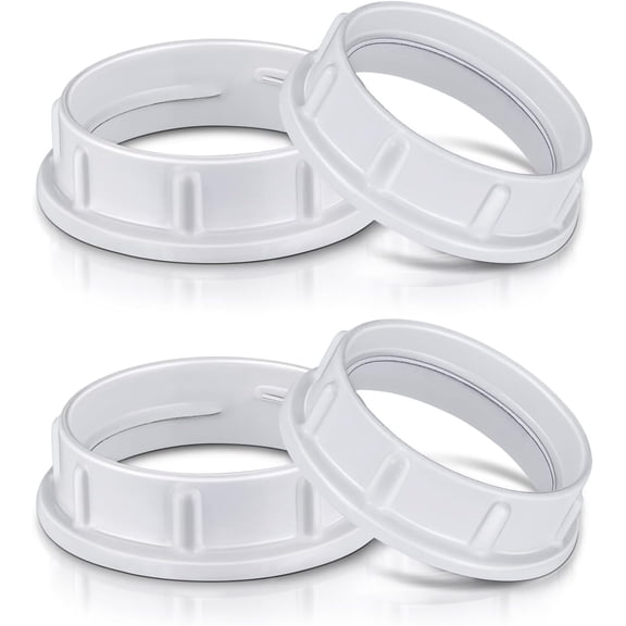 Light Socket Shade Rings,Aluminum Threaded Socket Ring for Medium Base E26 Sockets,Retaining Rings for Glass Lamp Shades Light Fixtures (4-Pack White Color/For Thread Diameter 1-1/2 Inches)