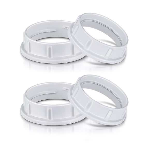 Light Socket Shade Rings,Aluminum Threaded Socket Ring for Medium Base E26 Sockets,Retaining Rings for Glass Lamp Shades Light Fixtures (4-Pack White Color/For Thread Diameter 1-1/2 Inches)