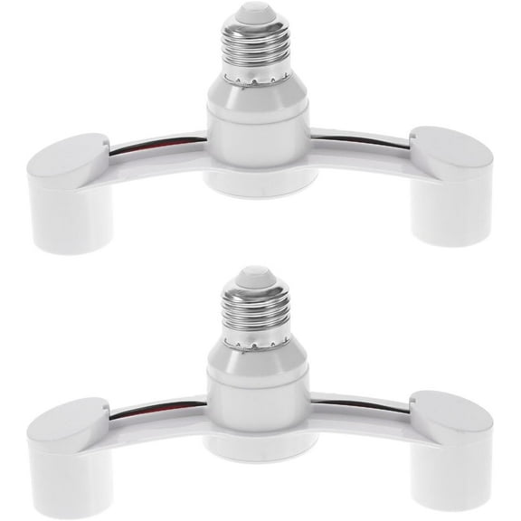 Light Socket Splitter - 2pcs 2 in 1 Bulbs Socket Splitter E27 Dual Heads Lamp Holder for Home, Garage, Warehouse, Basement Use