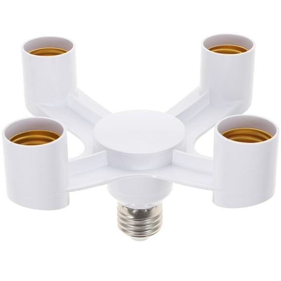 Light Socket Splitter Lamp Socket 4-branch Adapter E26/E27 Light Bulb Extender