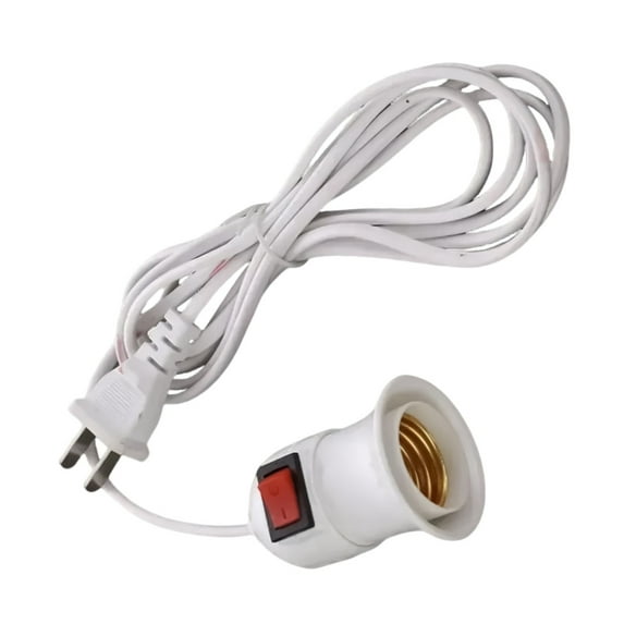 Light Socket with Cord Bulb Base E27 Lamp Base Desktop Screw Light Holder Replacement Hanging Cord Extension Cable