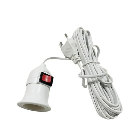 Light Socket with Cord Bulb Base E27 Lamp Base Desktop Screw Light Holder Replacement Hanging Cord Extension Cable