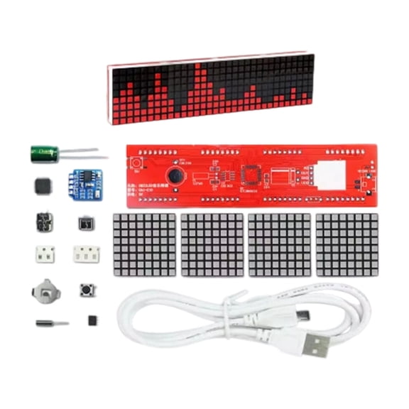 Light Sound Reactive Rhythm Lamp And Dot Matrixes Clock DIY Welding Training Kit