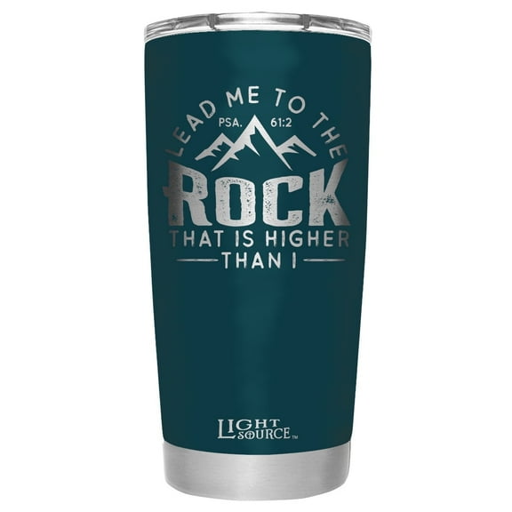 Light Source 20 Oz Lead Me To The Rock Blue-Green Stainless Steel Tumbler Glass