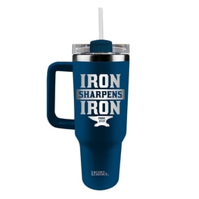 Light Source 40 oz Iron Sharpens Iron with Straw Stainless Steel Tumbler