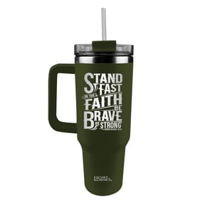 Light Source 40 oz Stainless Steel Mug With Straw Stand Fast