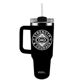 Light Source 40 oz Strength and Courage Stainless Steel with Straw Travel Mugs