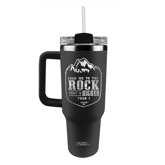 Light Source 40 oz The Rock Stainless Steel with Straw Travel Mugs