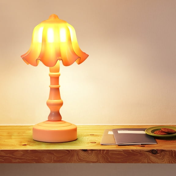 Light Source Ambient Light Soft Light Beam Lamp for Bedroom – Battery-Powered Mini Desk Lamp, 14 cm Tall, Polymer Construction, Purple/Blue/White Color Options