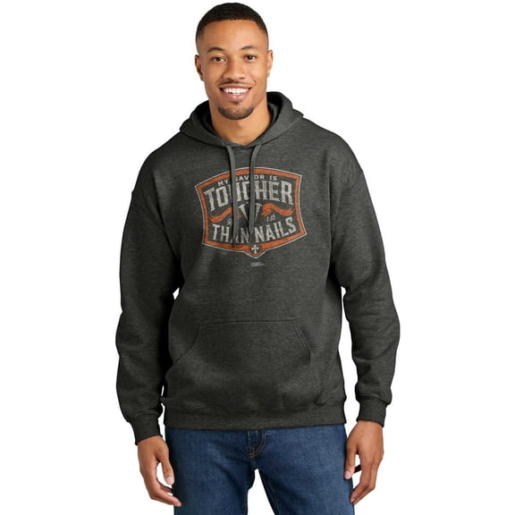 Light Source Mens Hooded Sweatshirt Tougher Than Nails 2X
