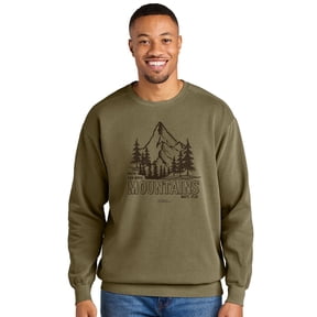 Light Source Mens Sweatshirt Mountains, Khaki, 3X