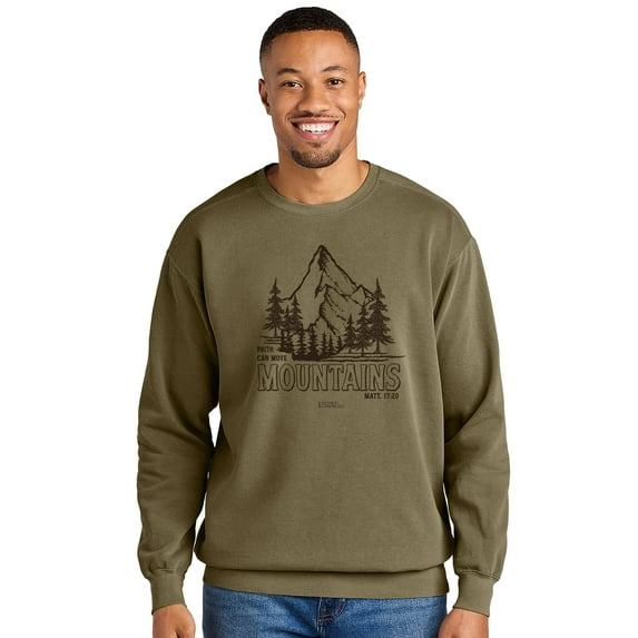 Light Source Mens Sweatshirt Mountains, Khaki, SM
