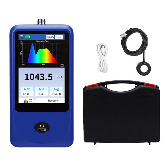 Light Spectrum Meter Handheld Spectrometer Spectral Illuminance Meter 1 Million Lx Range Measure Color Temperature Renderi ,High Accuracy