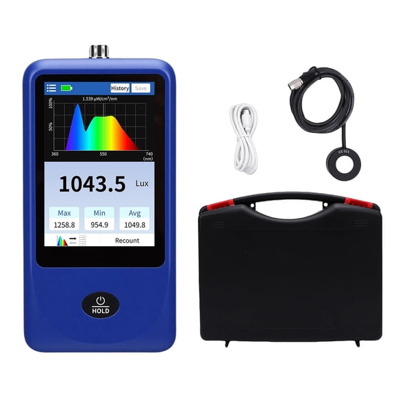 Light Spectrum Meter Handheld Spectrometer Spectral Illuminance Meter 1 Million Lx Range Measure Color Temperature Renderi