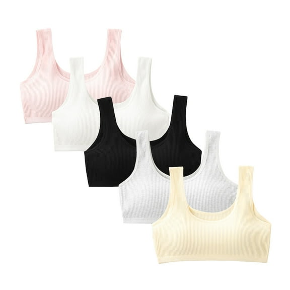 Light Sport Crop Cami Bras 10-15 Teen Student for Teens & Big Girls Sports Bralette Training Bras Wire Free Push Up Adjustable Straps Fixed Pads