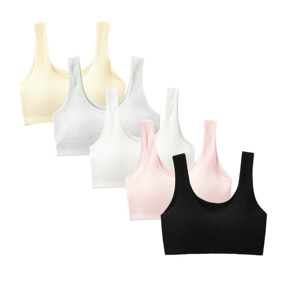Light Sport Crop Cami Bras 10-15 Teen Student for Teens & Big Girls Breathable Bra Elastic Shoulder Straps with Adjustable Straps