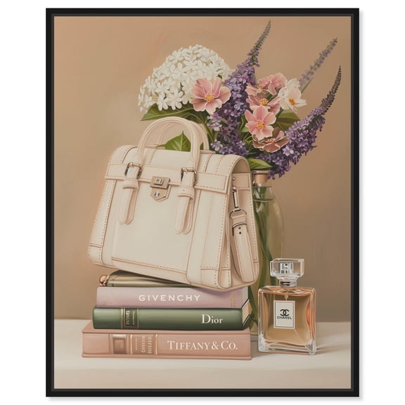Light Spring Glam Books Canvas Fashion Wall Art by Art Remedy, Black Frame, 30" x 36"