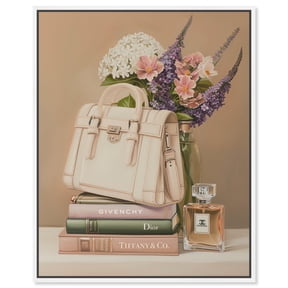 Light Spring Glam Books Canvas Fashion Wall Art by Art Remedy, White Frame, 36" x 45"