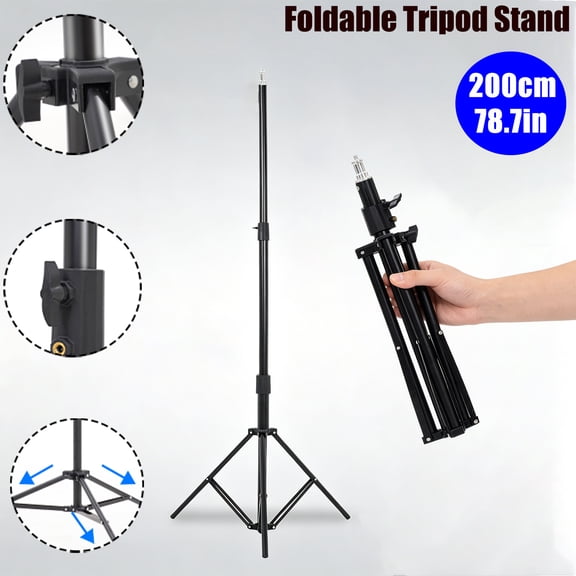 Light Stand 200CM/78.7 in Extendable Photography Light Stand with 1/4 Universal Screw Studio Lighting Tripod for Strobe Light Camera Softbox