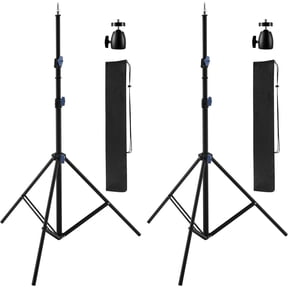 Light Stand Photography, 10ft/305cm Adjustable Alloy Tripod Stand | 360? Ball , 1/4" Screw Mount, Quick Release Locks, Foldable Design for Studio, LED Light, Softbox, Ring Light, 2 Pack
