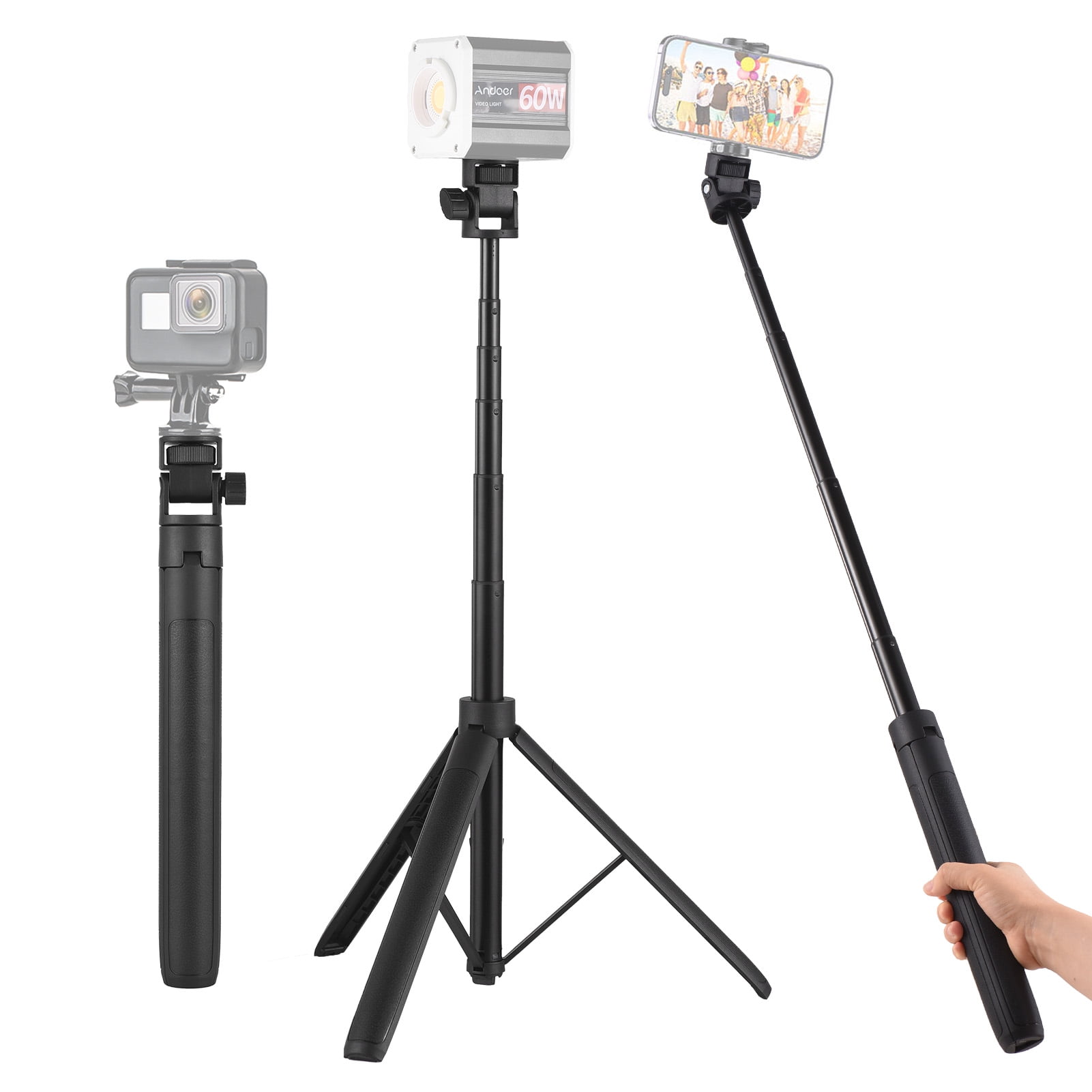 Light Stand,Video Adjustable Stick With 1/4 Alloy With Stand Inch