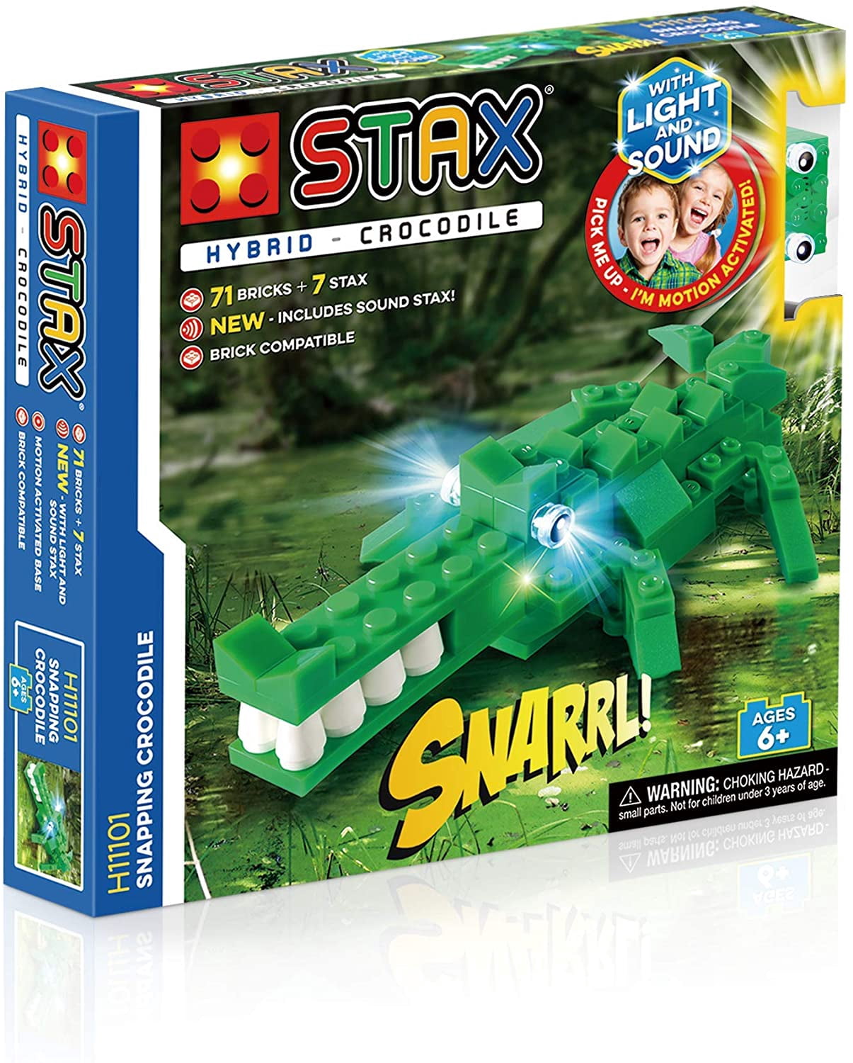 Light Stax Hybrid Light and Sound Snapping Crocodile Building 