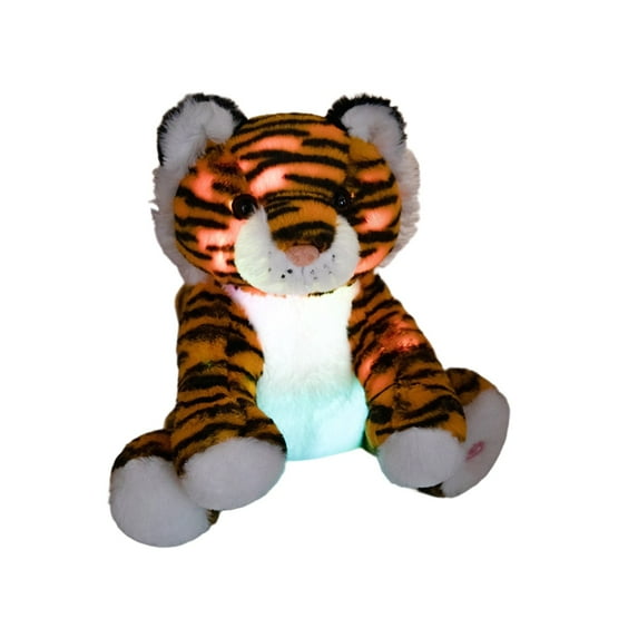 Light up Stuffed Animals Toy for 3 4 5 6 7 8 Year Old Girls Boys, Tiger Stuffed Toys Doll Baby Toys Soft Stuffed Tiger Plush Toys with LED Lights for Kids,Birthday Christmas Gifts for Kids, 9.8 Inch