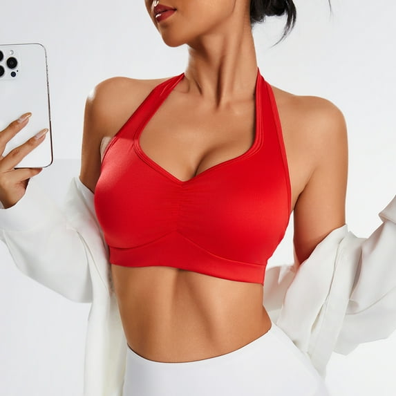 Light Support Women Sport Bra Breathable Yoga Bra Scrunch Fitness Bra