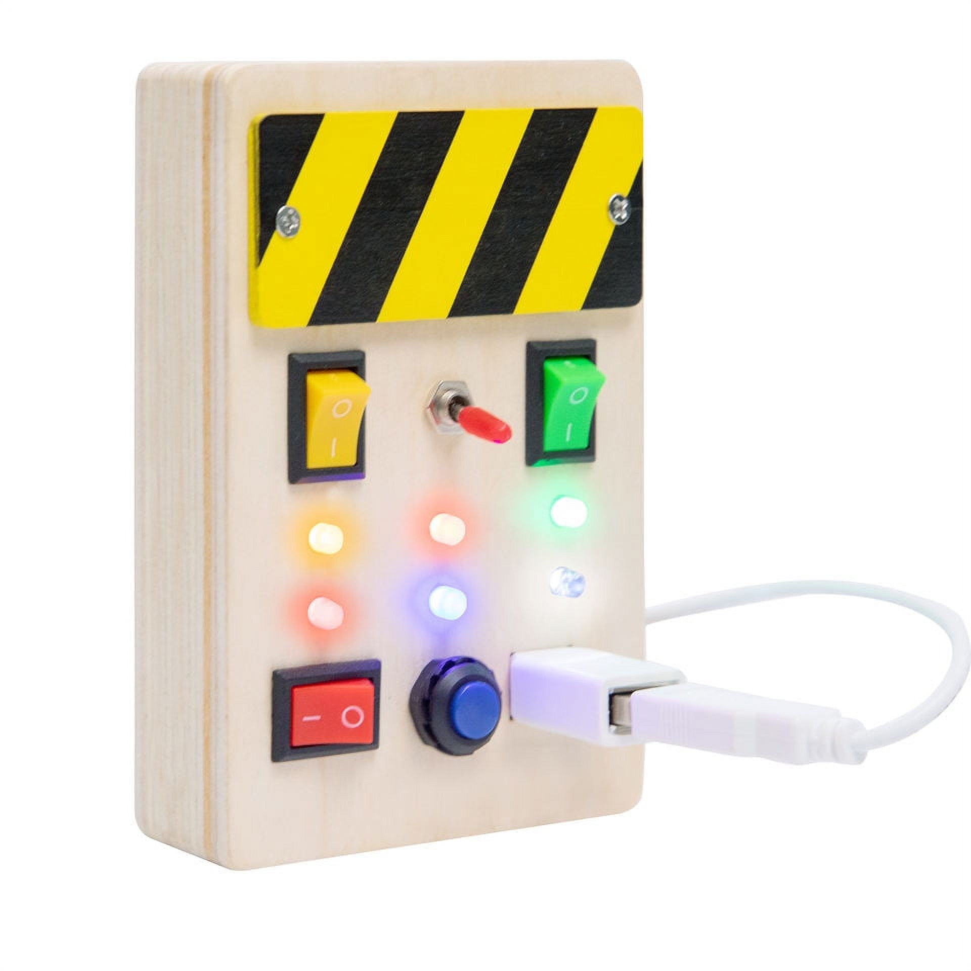Light Switch Busy Board Toy Montessori Toy Wooden Button Busy