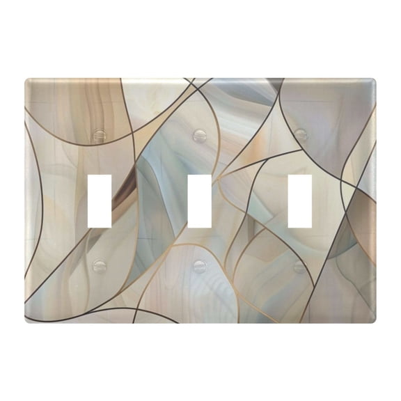 Light Switch Cover Abstract Stained Glass Pattern Plates Faceplate Decorative Switch Plate for Bedroom Home Decor