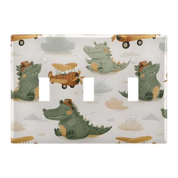 Light Switch Cover Alligator Airplane Plates Faceplate Decorative Switch Plate for Bedroom Home Decor