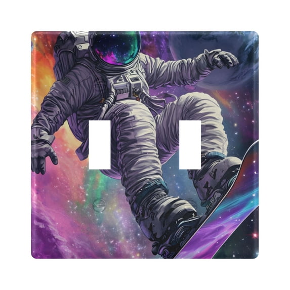 Light Switch Cover Astronaut Snowboarding Plates Faceplate Decorative Switch Plate for Bedroom Home Decor