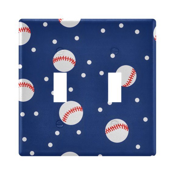 Light Switch Cover Baseball Blue Tile Plates Faceplate Decorative Switch Plate for Bedroom Home Decor