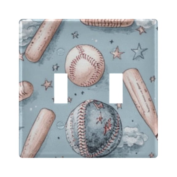 Light Switch Cover Baseball Plates Faceplate Decorative Switch Plate for Bedroom Home Decor
