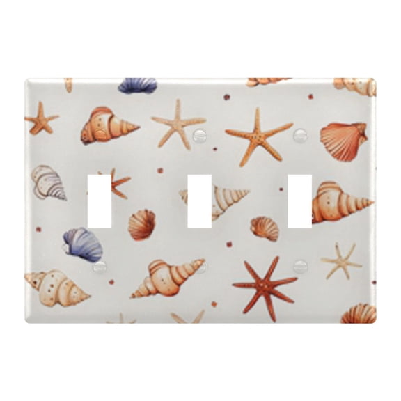 Light Switch Cover Beach Seashell Plates Faceplate Decorative Switch Plate for Bedroom Home Decor