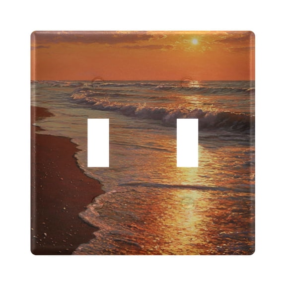 Light Switch Cover Beach Sunset Plates Faceplate Decorative Switch Plate for Bedroom Home Decor