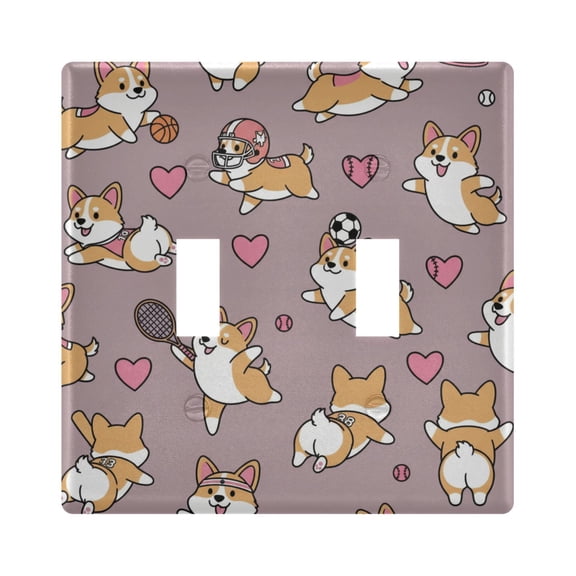Light Switch Cover Beautiful and Funny Corgi Sog Plates Faceplate Decorative Switch Plate for Bedroom Home Decor
