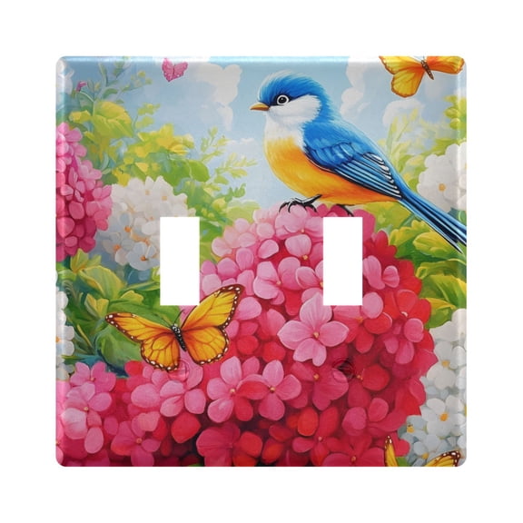 Light Switch Cover Bird Butterfly Flower Plates Faceplate Decorative Switch Plate for Bedroom Home Decor
