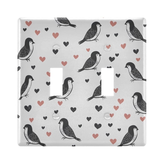 Light Switch Cover Birds Hearts Plates Faceplate Decorative Switch Plate for Bedroom Home Decor