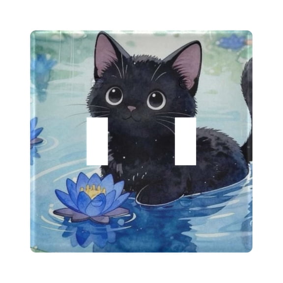 Light Switch Cover Black Cat Plates Faceplate Decorative Switch Plate for Bedroom Home Decor