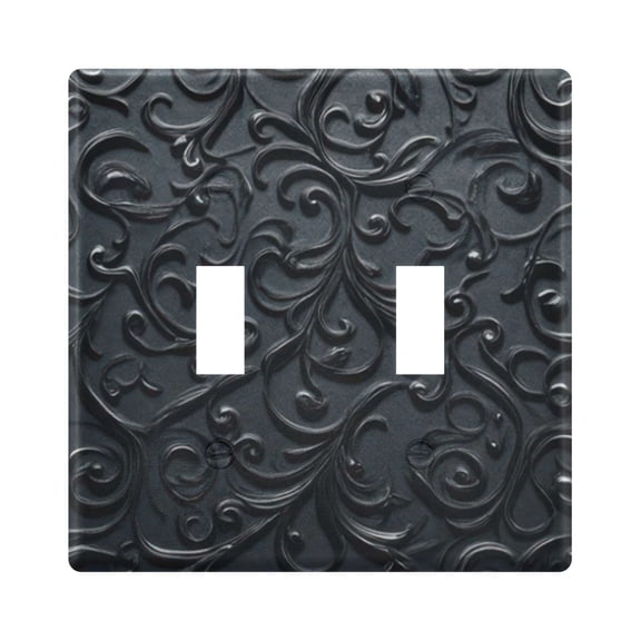 Light Switch Cover Black Floral Plates Faceplate Decorative Switch Plate for Bedroom Home Decor