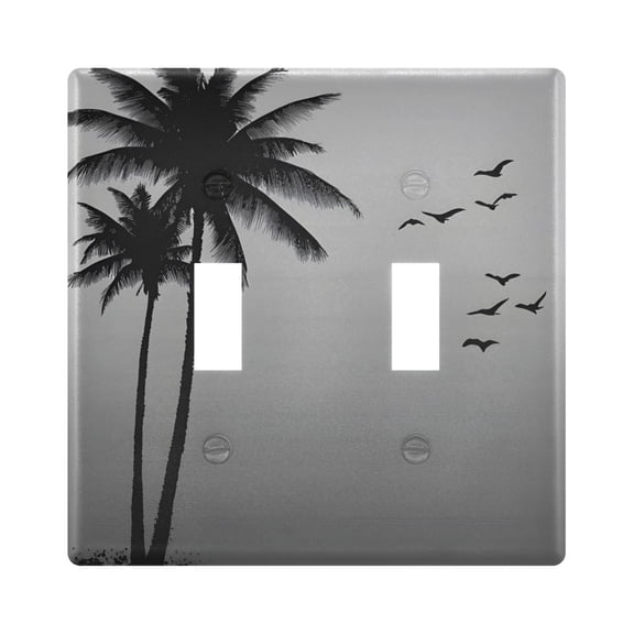 Light Switch Cover Black Palm Tree Plates Faceplate Decorative Switch Plate for Bedroom Home Decor