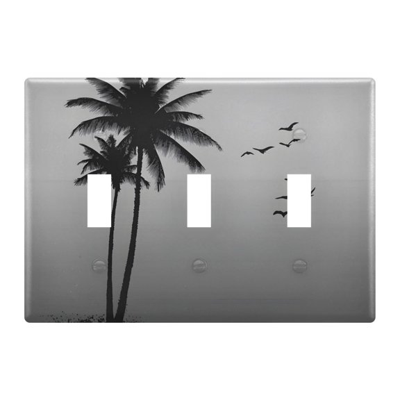 Light Switch Cover Black Palm Tree Plates Faceplate Decorative Switch Plate for Bedroom Home Decor