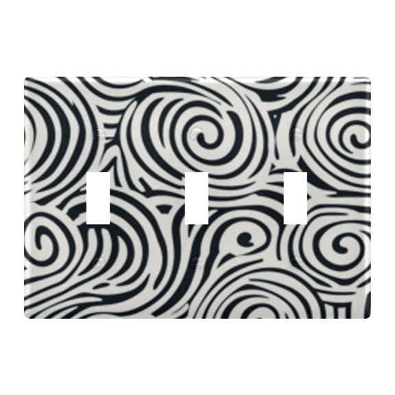 Light Switch Cover Black Stripe Swirl Plates Faceplate Decorative Switch Plate for Bedroom Home Decor