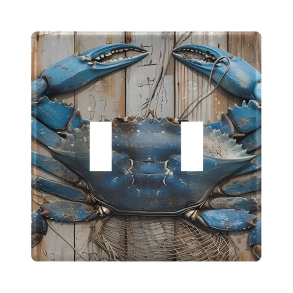 Light Switch Cover Blue Crab Plates Faceplate Decorative Switch Plate for Bedroom Home Decor